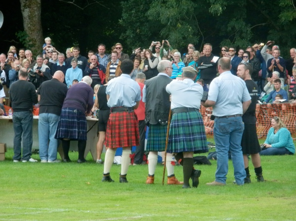 Watching the haggis-eating competition at our local Highland Games. Seriously, you wouldn't want to get any closer.